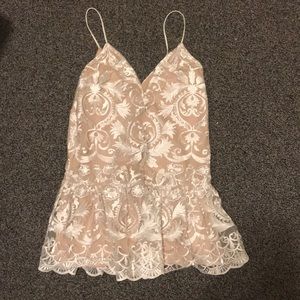 Lace nude and white dress never worn